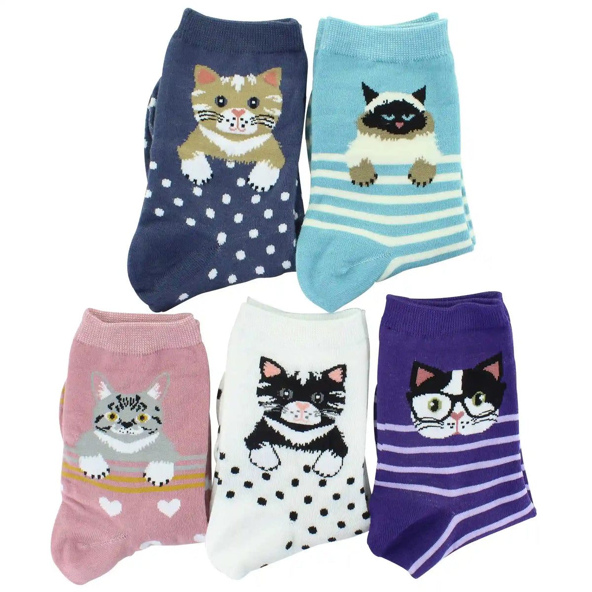 Women's ET TU Cat Short Crews 5-Pair Pack