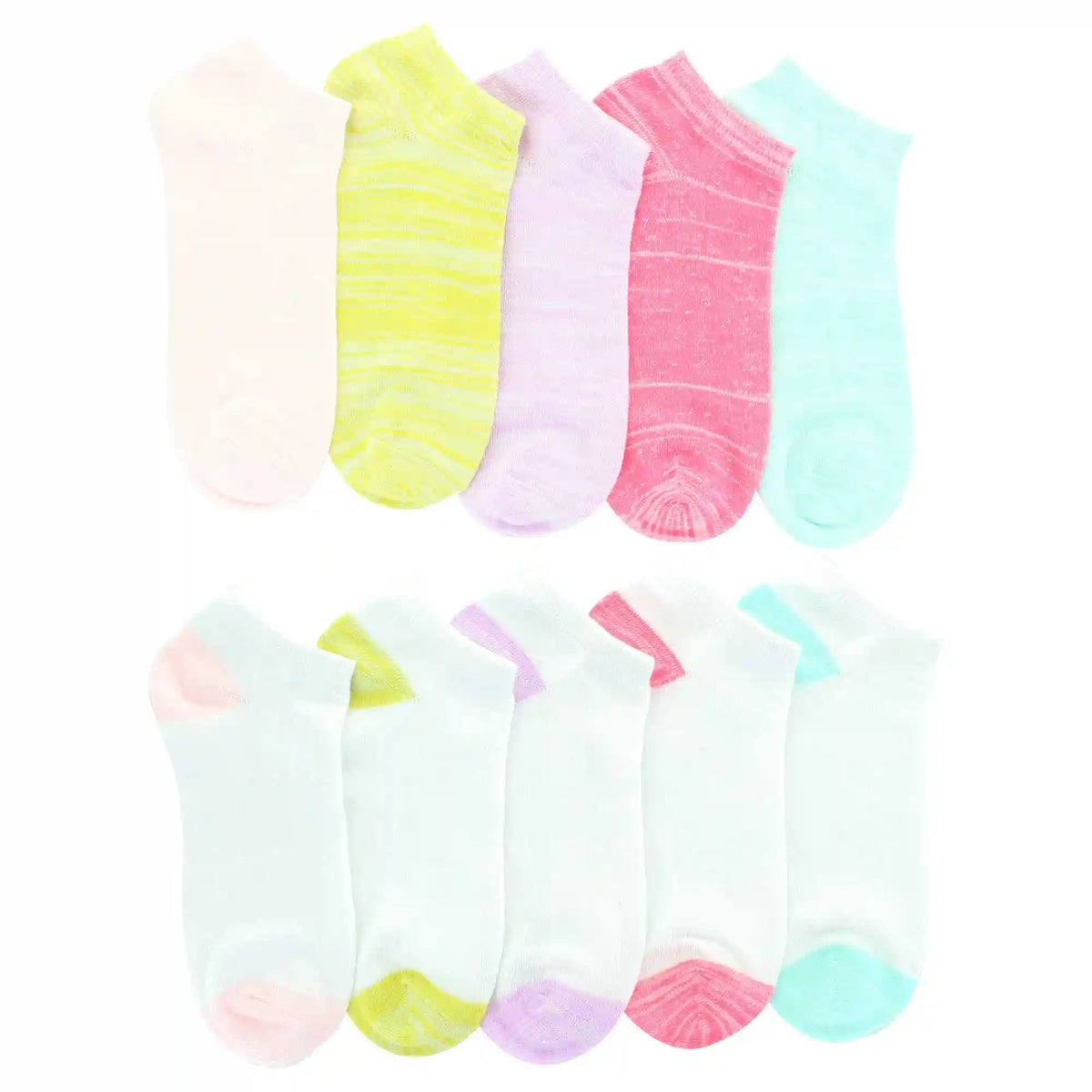 Women's Air Sports World Pastel No-Show 10 For $10