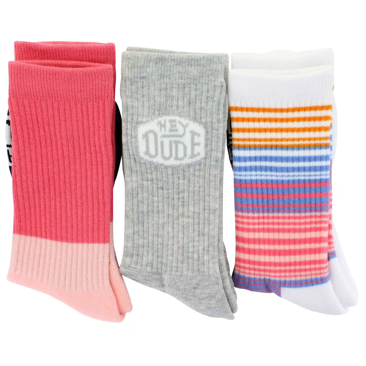 Women's HEYDUDE Striped Crew 3-Pair Pack