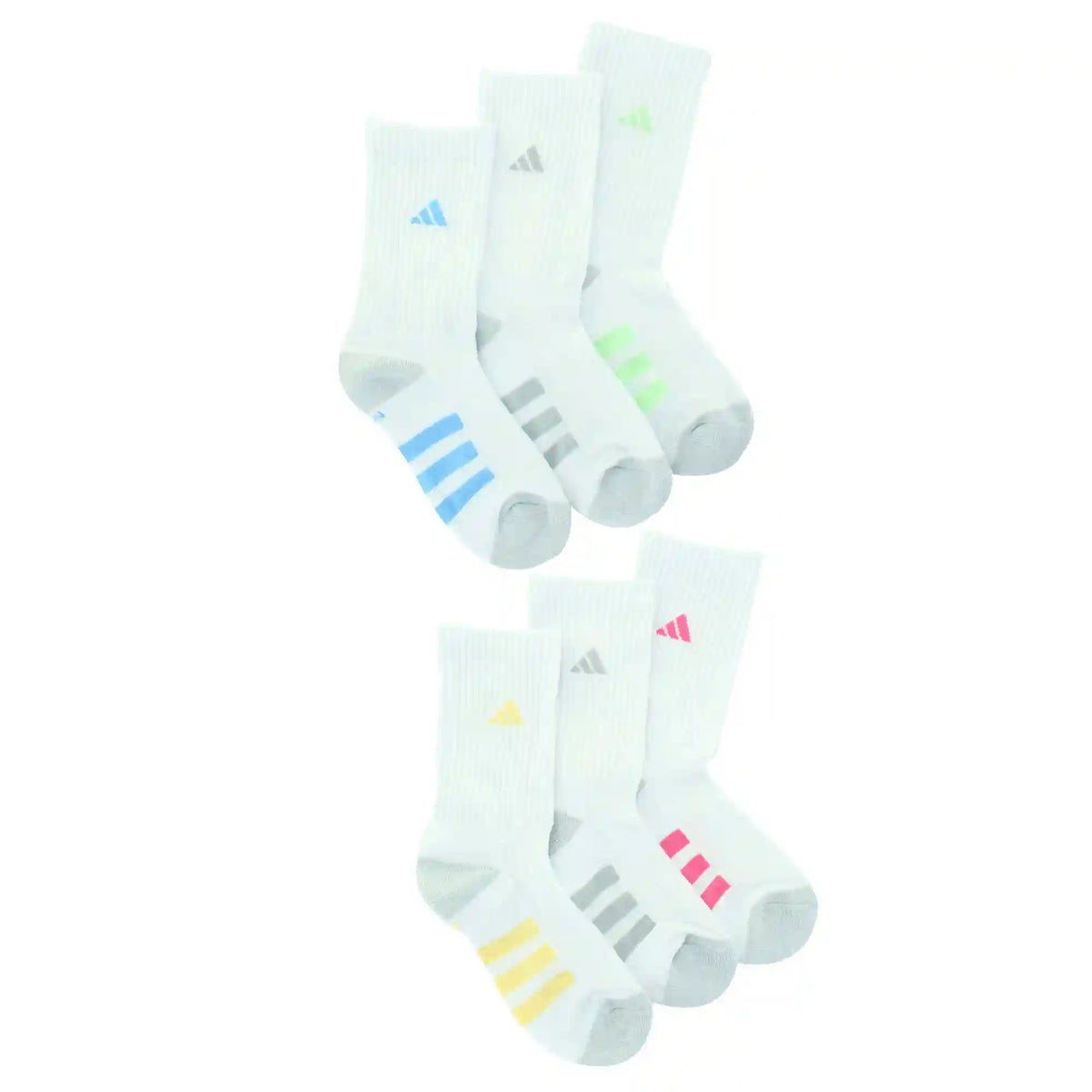 Girls' adidas Cushioned Crew 6-Pair Pack