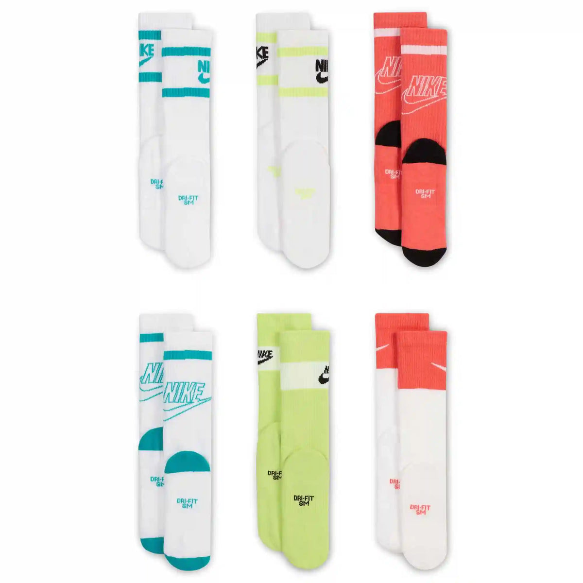 Kids' Nike Cushioned Crew SIZE 3Y-5Y 6-PAIR PACK