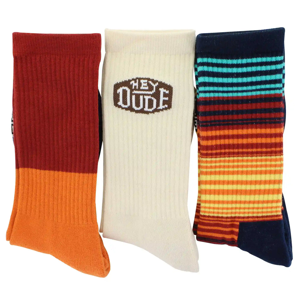 Men's HEYDUDE Multi-Striped Crew 3-Pair Pack