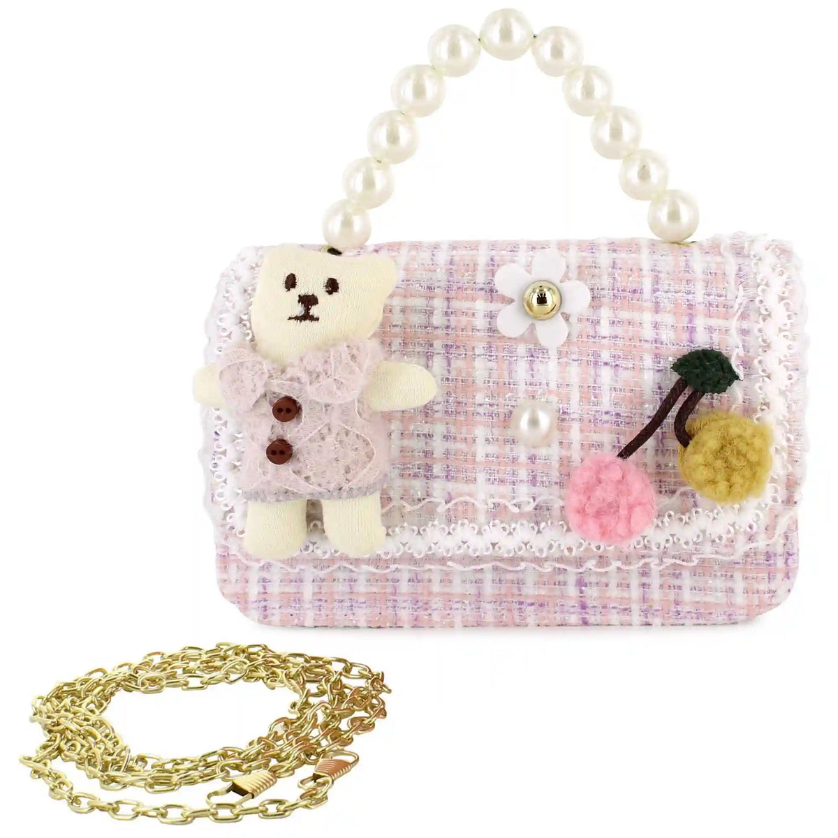 Willow & Ruby Tweed Bear & Charms Mini Bag