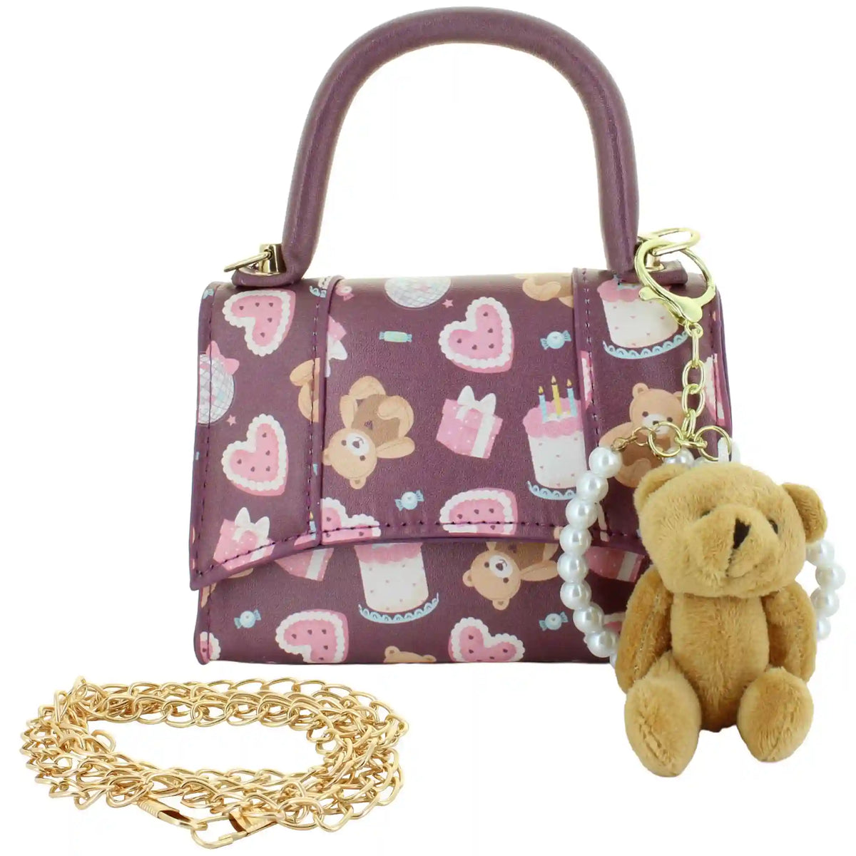 Willow & Ruby Party Bear Mini Bag And Charm Accent