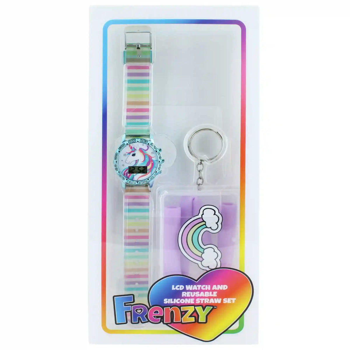Frenzy Unicorn LCD Watch & Reusable Silicone Straw
