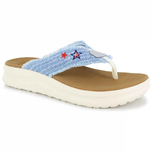 HEYDUDE Tide Flip Denim Stars