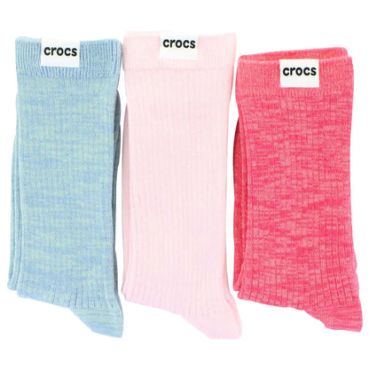 Women's Crocs Marled Ribbed Crew 3-Pair Pack