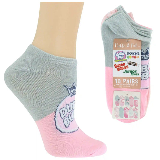 Women's Pickle & Dot Bubble Gum No-Show 10 For $10