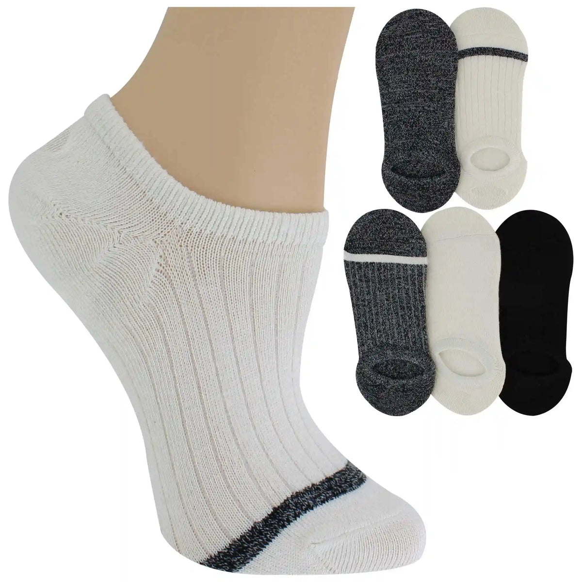 Women's Born Striped-Toe High-Rise Liners 5 Pairs