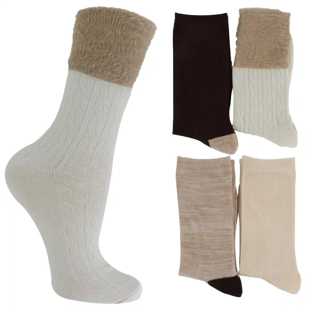 Women's Born Cushion-Sole Crew Socks 4-Pair Pack