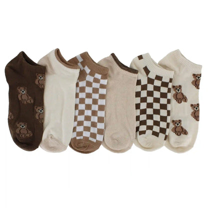 Women's Kensie Teddy Bear Low-Cut 6-Pair Pack