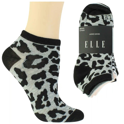 Women's Elle Animal-Print No-Show 10 For $10