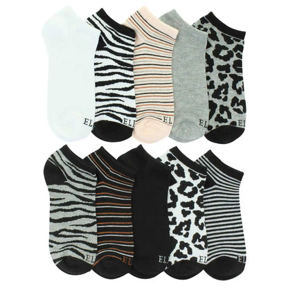Women's Elle Animal-Print No-Show 10 For $10