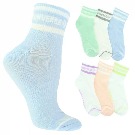 Women's Converse Logo & Stripe Quarter 6-Pair Pack