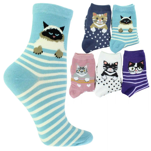 Women's ET TU Cat Short Crews 5-Pair Pack