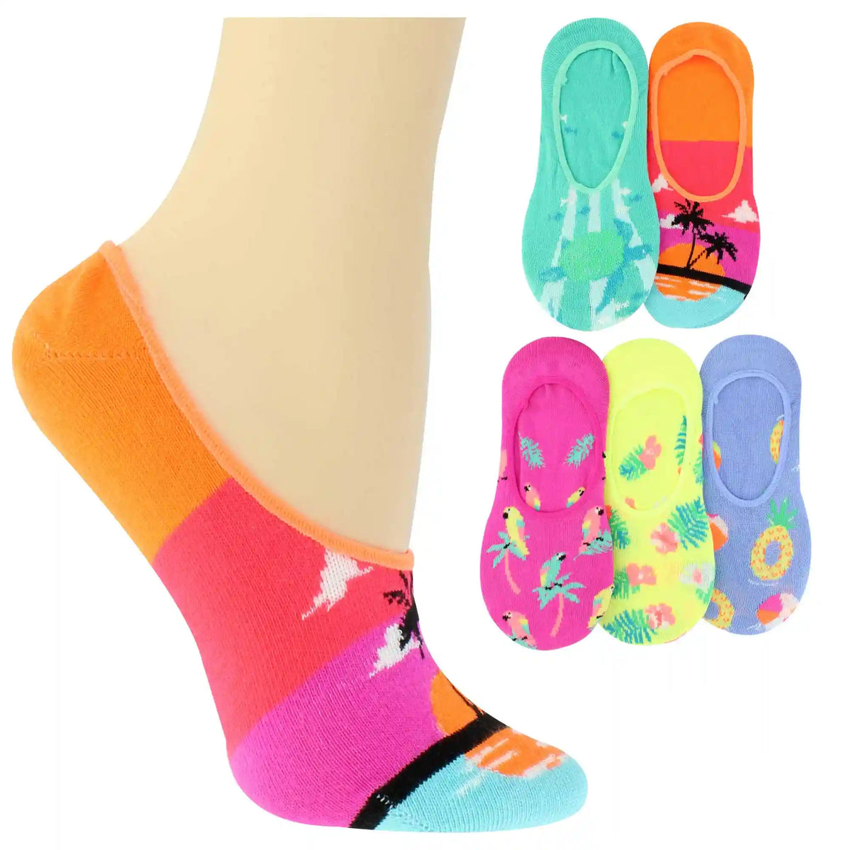 Women's ET TU Glow-In-The-Dark Tropical 5 Pairs