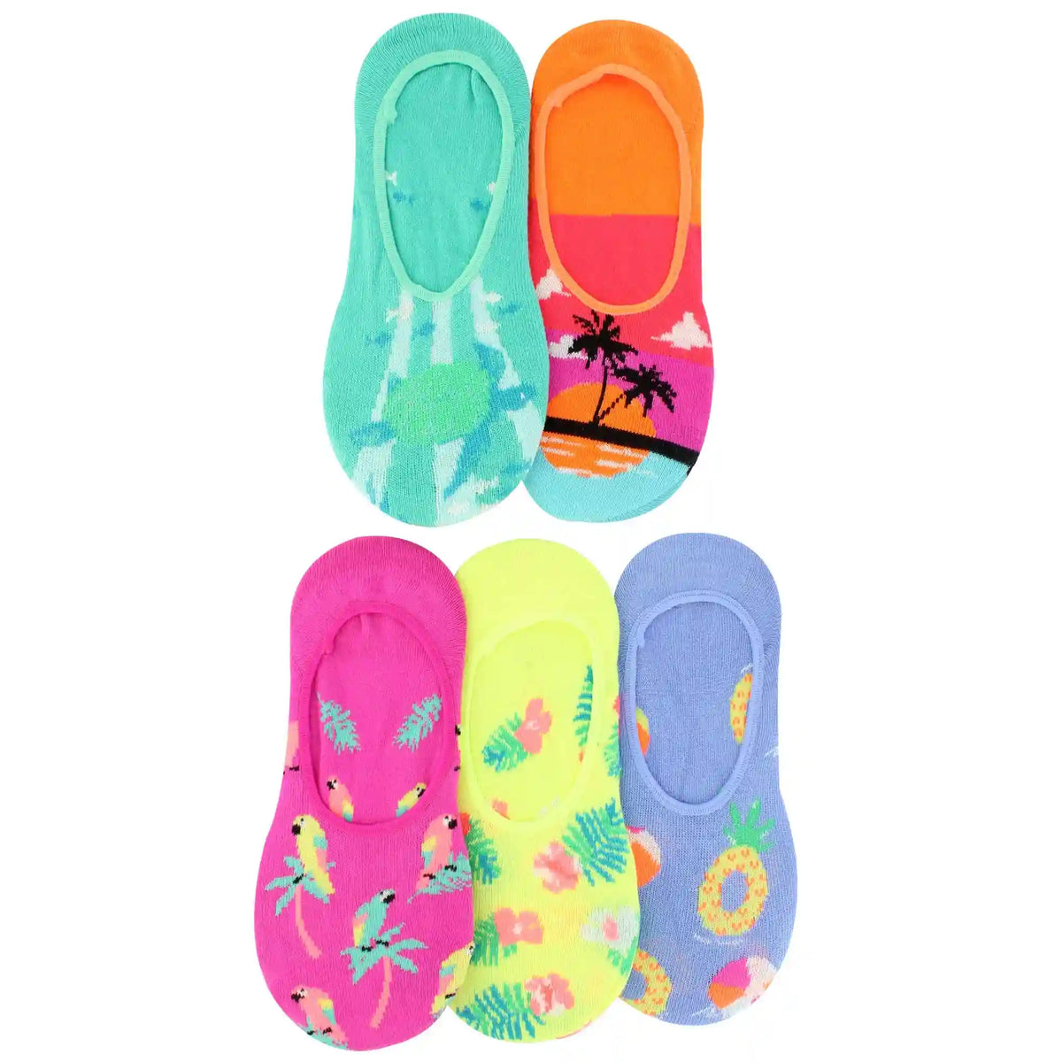 Women's ET TU Glow-In-The-Dark Tropical 5 Pairs