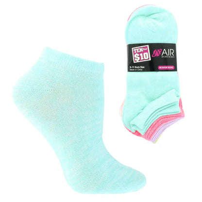 Women's Air Sports World Pastel No-Show 10 For $10
