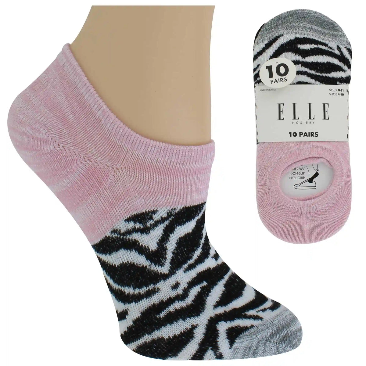 Women's Elle Animal-Print Footies 10 For $10
