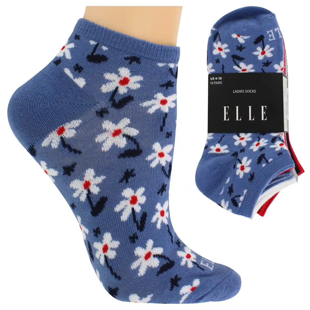Women's Elle Floral No-Show 10 For $10