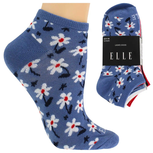 Women's Elle Floral No-Show 10 For $10