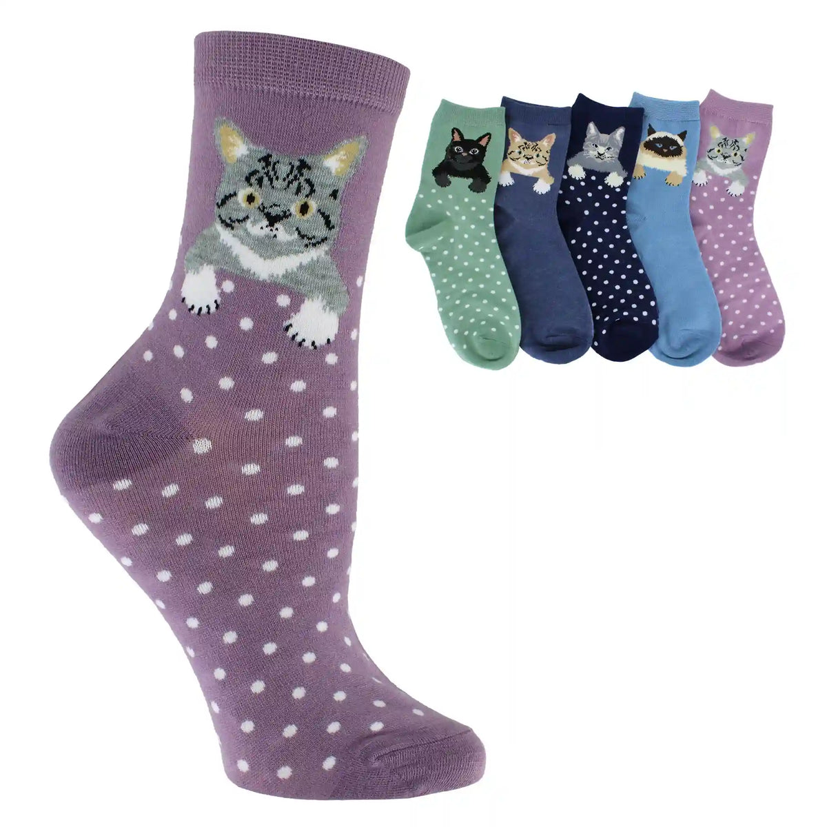 Women's ET/TU Kitty Cat Short Crews 5-Pair Pack