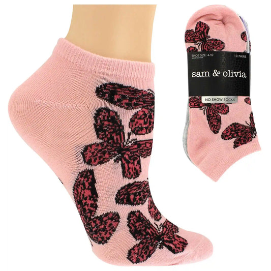 Women's Sam & Olivia Butterfly No-Show 10 for $10