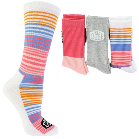 Women's HEYDUDE Striped Crew 3-Pair Pack
