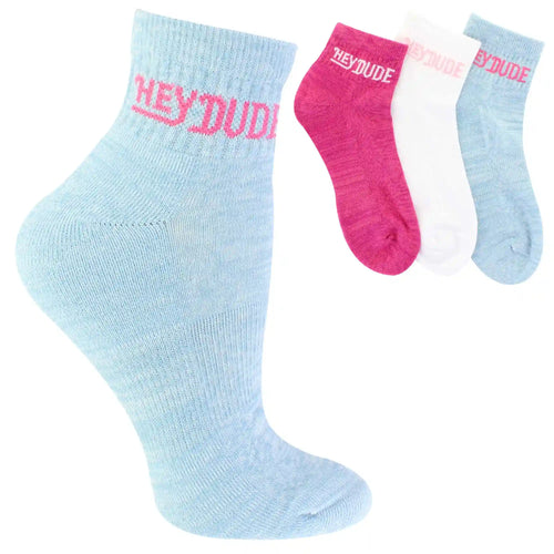 Women's HEYDUDE Solid Quarter Sock 3-Pair Pack