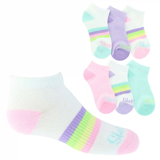Girls' Skechers Stripe Low-Cut 6-Pair Pack