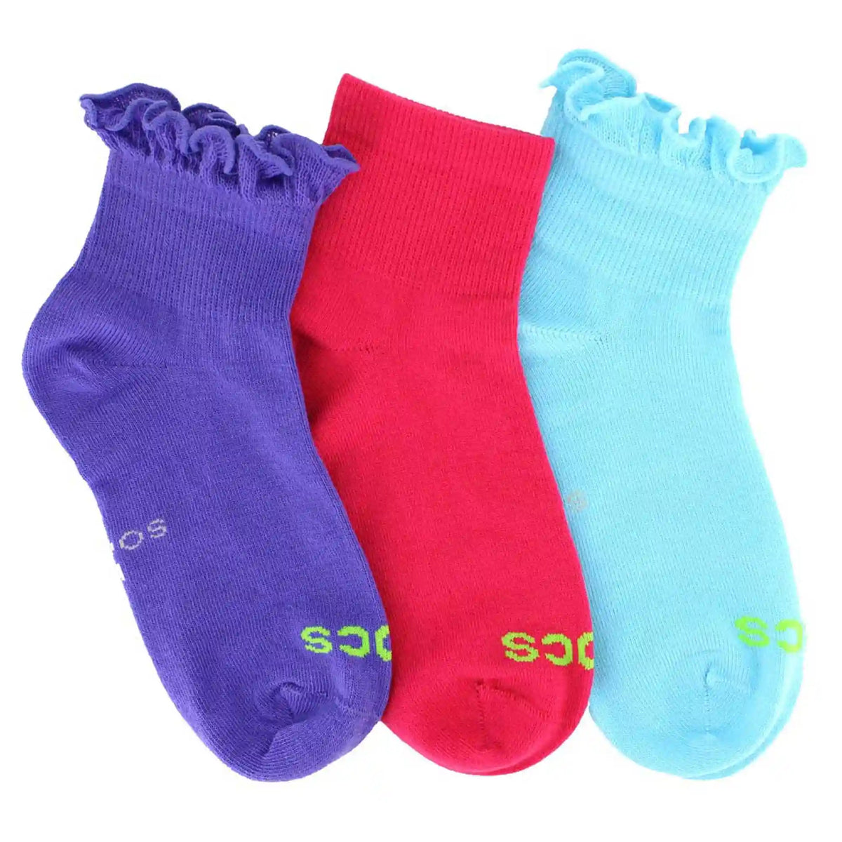 Kids' Crocs Ruffled Ankle 3-Pair Pack