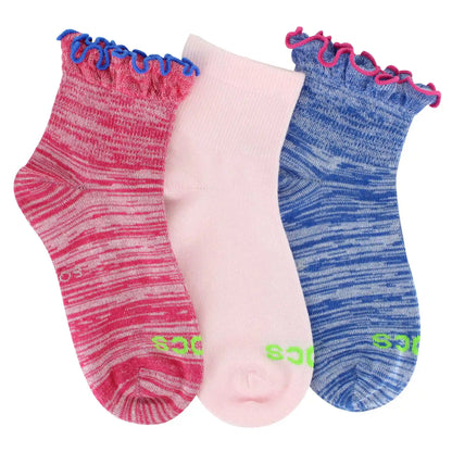 Kids' Crocs Marled Ruffled Ankle 3-Pair Pack