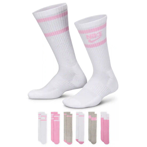 Kids' Nike Everyday Logo Stripe Crew 6-Pair Pack