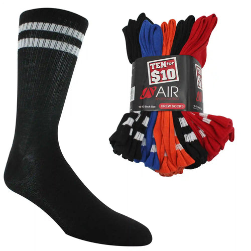 Men's Air Sports World Tube Sock 10 For $10