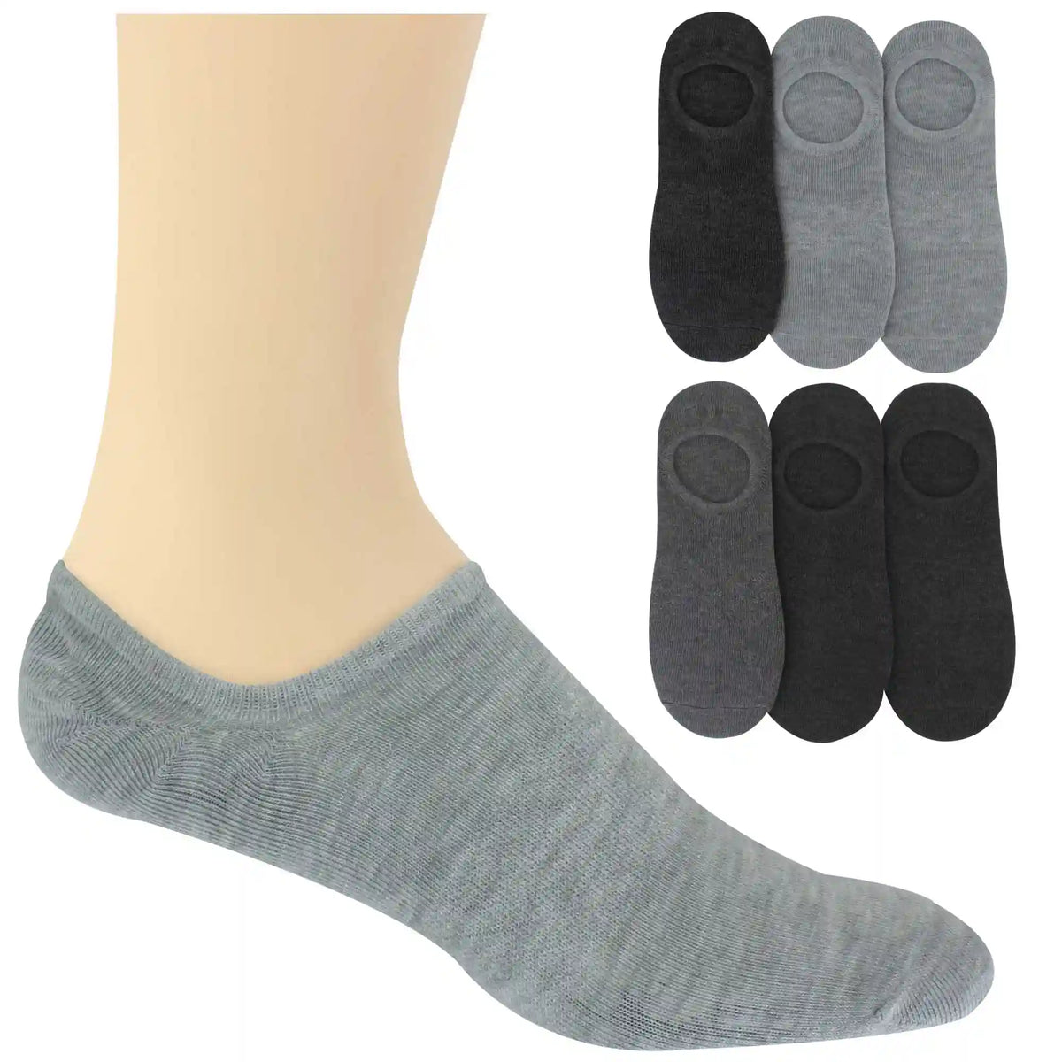 Men's Skechers Sport No-Show Liners 6-Pair Pack