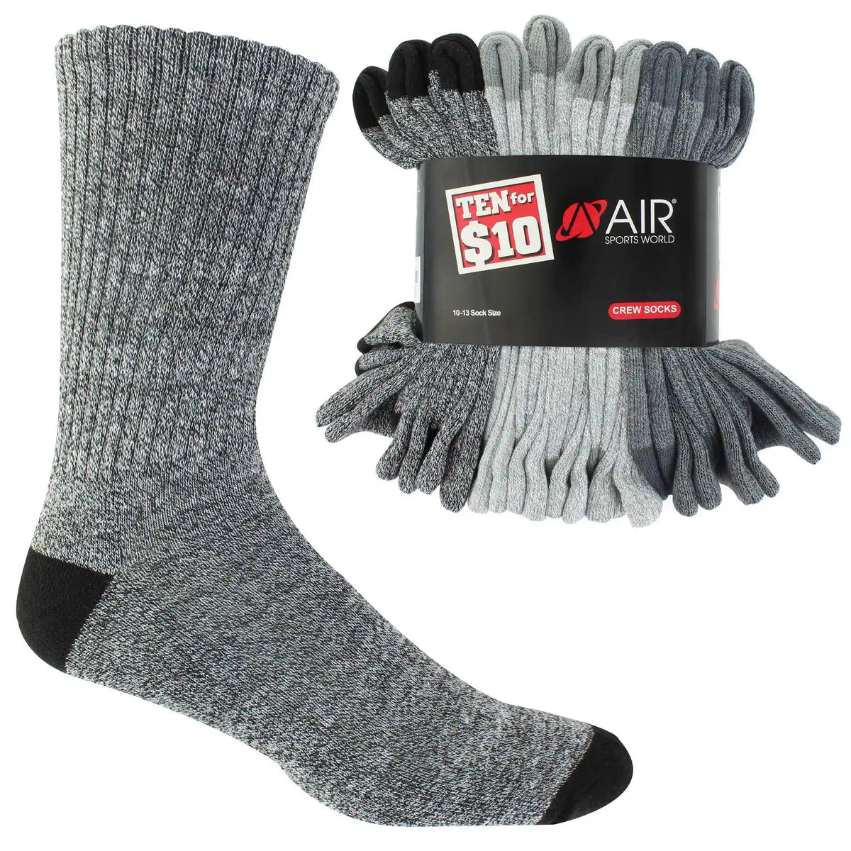Men's Air Sports World Marled Crew 10 For $10