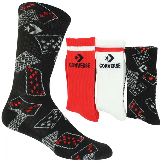 Men's Converse Playing Cards Crew 3-Pair Pack