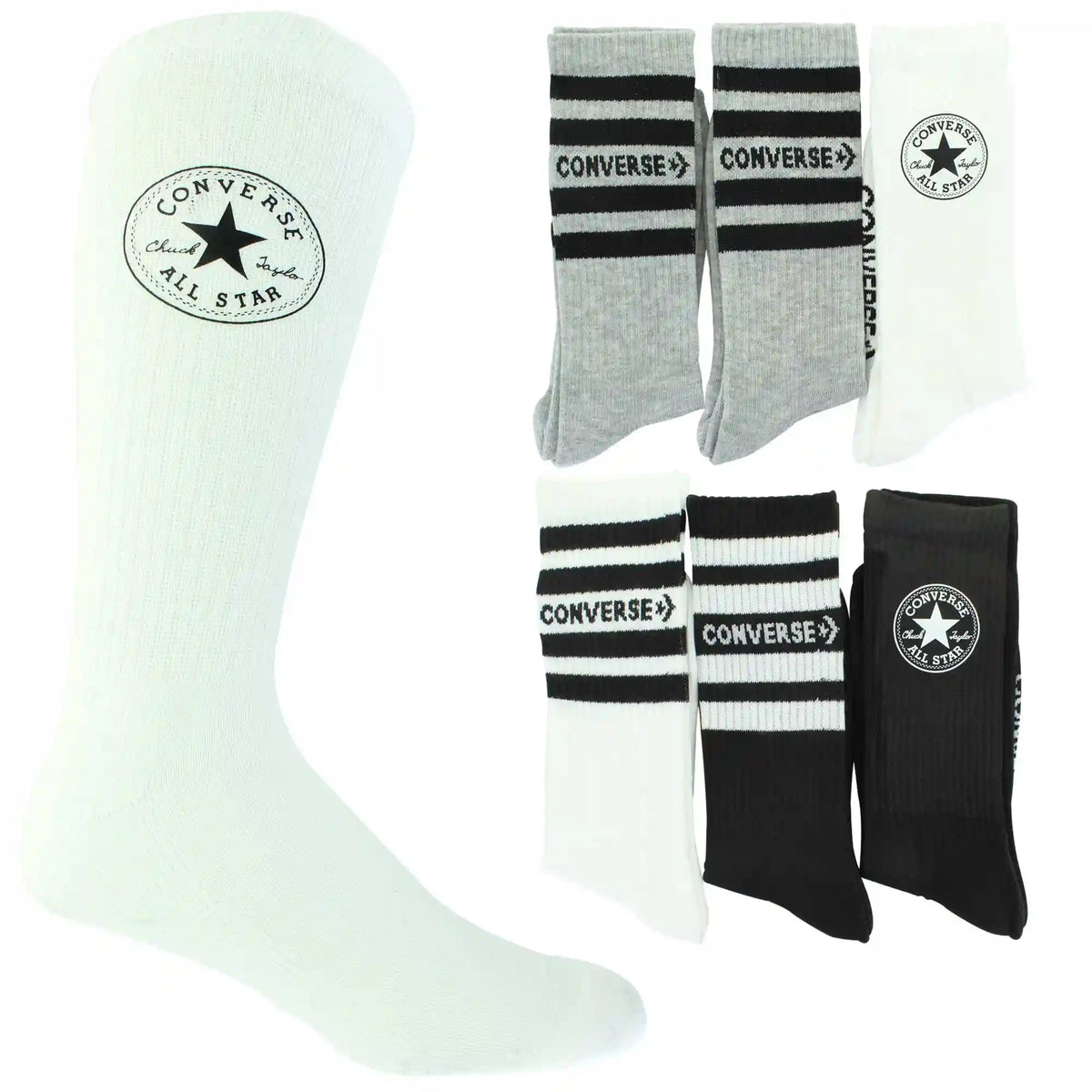 Men's Converse Half-Cushion Logo Crew 6-Pair Pack