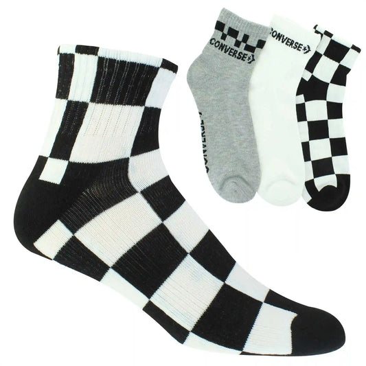 Men's Converse Checkerboard Quarter 3-Pair Pack