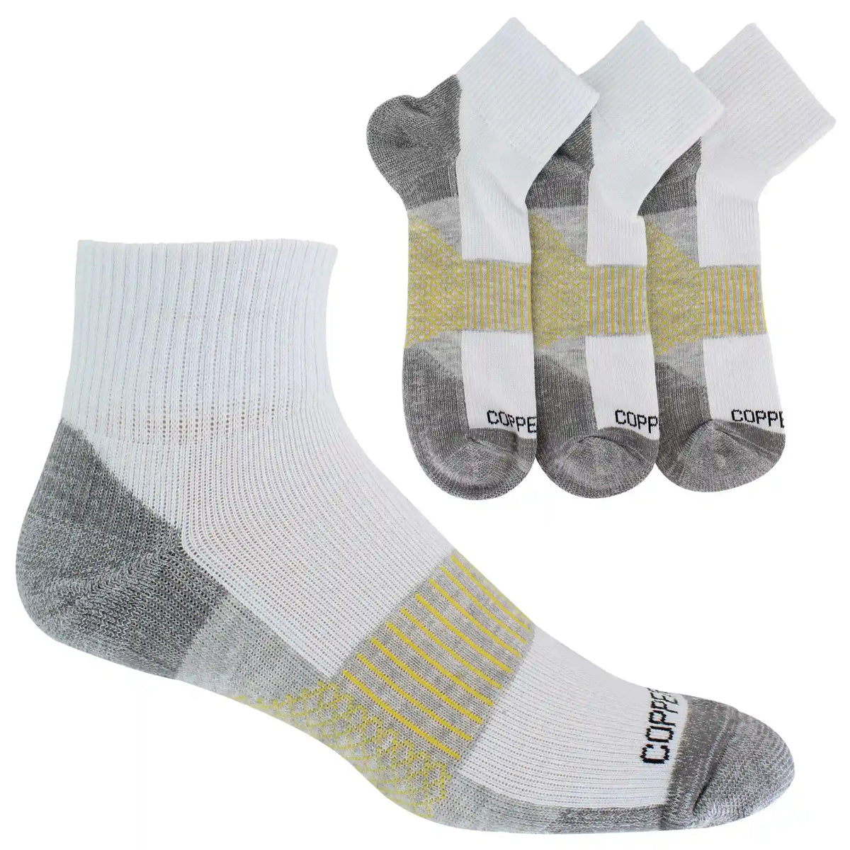 Men's Copper Fit Quarter Crew Work Socks 3 Pairs