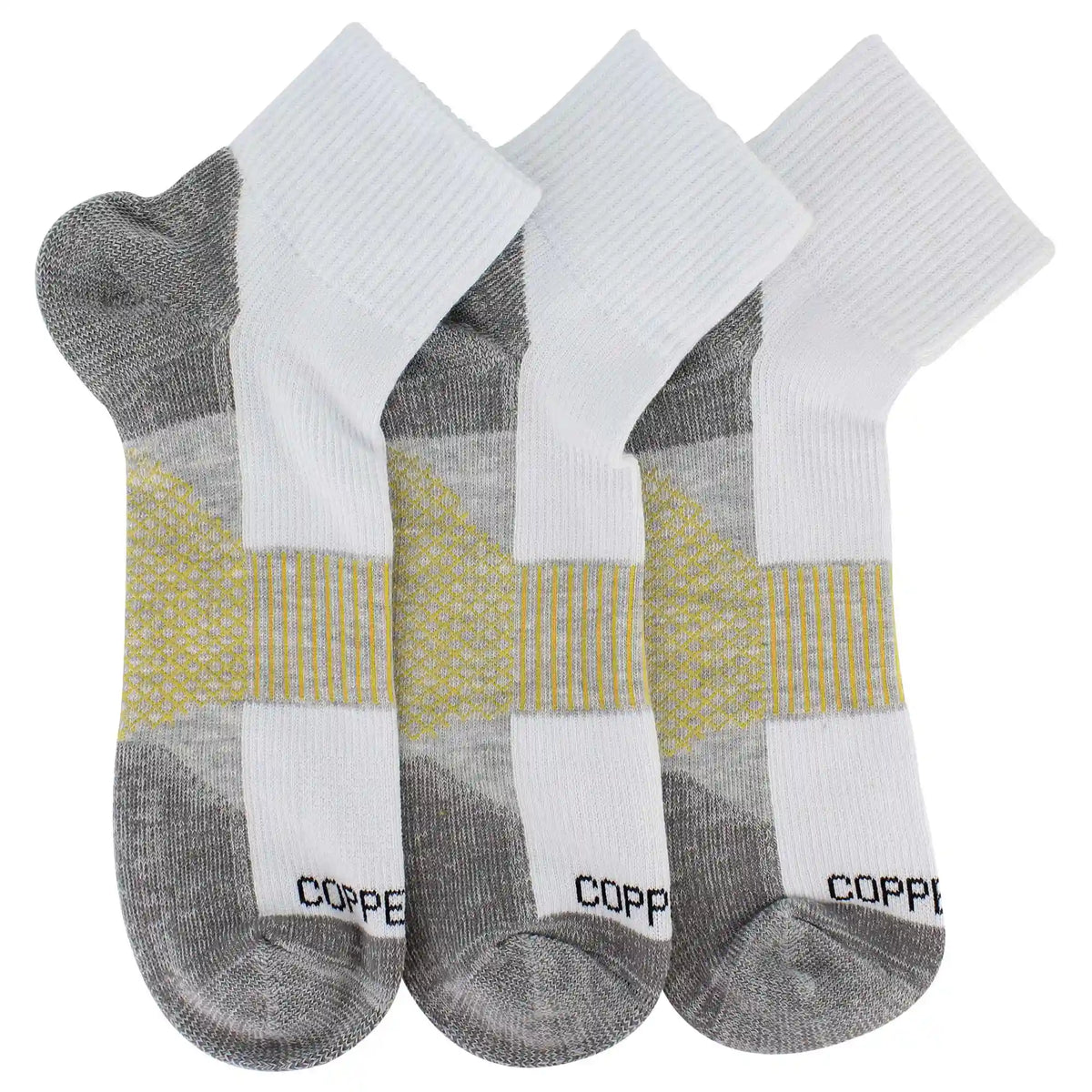 Men's Copper Fit Quarter Crew Work Socks 3 Pairs