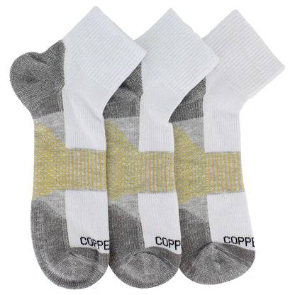 Men's Copper Fit Quarter Crew Work Socks 3 Pairs