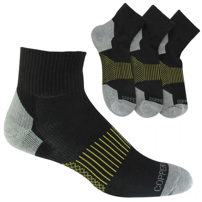 Men's Copper Fit Quarter Crew Work Socks 3 Pairs