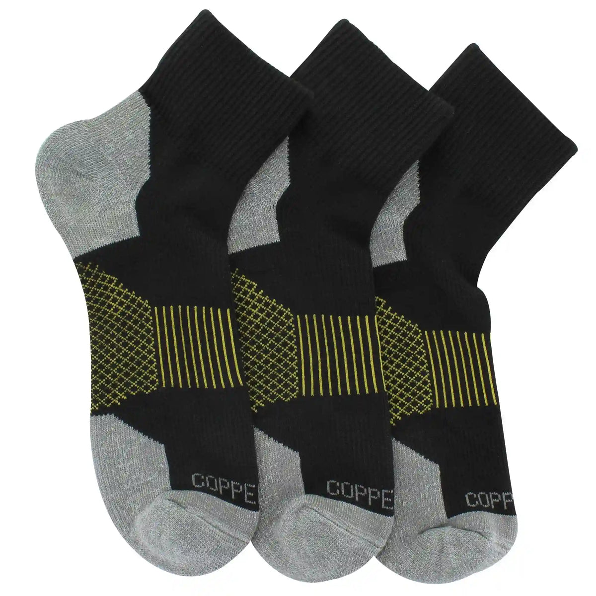 Men's Copper Fit Quarter Crew Work Socks 3 Pairs