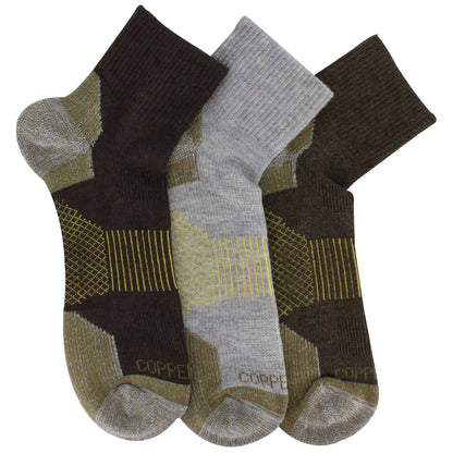 Men's Copper Fit Quarter Crew Work Socks 3 Pairs