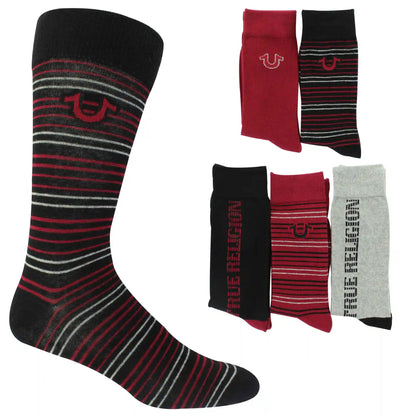 Men's True Religion Striped Crew 5-Pair Pack