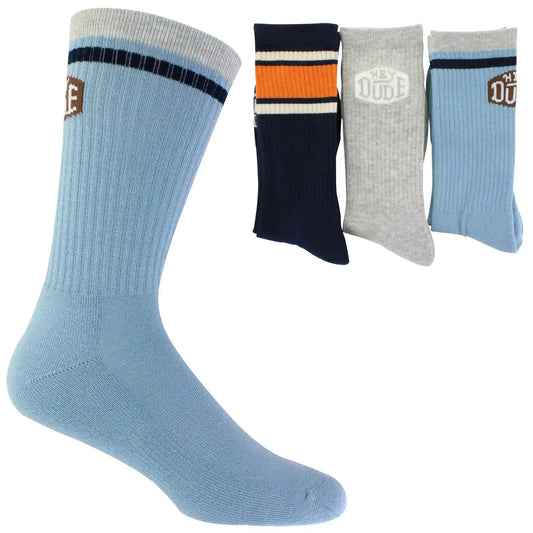 Men's HEYDUDE Striped Crew 3-Pair Pack