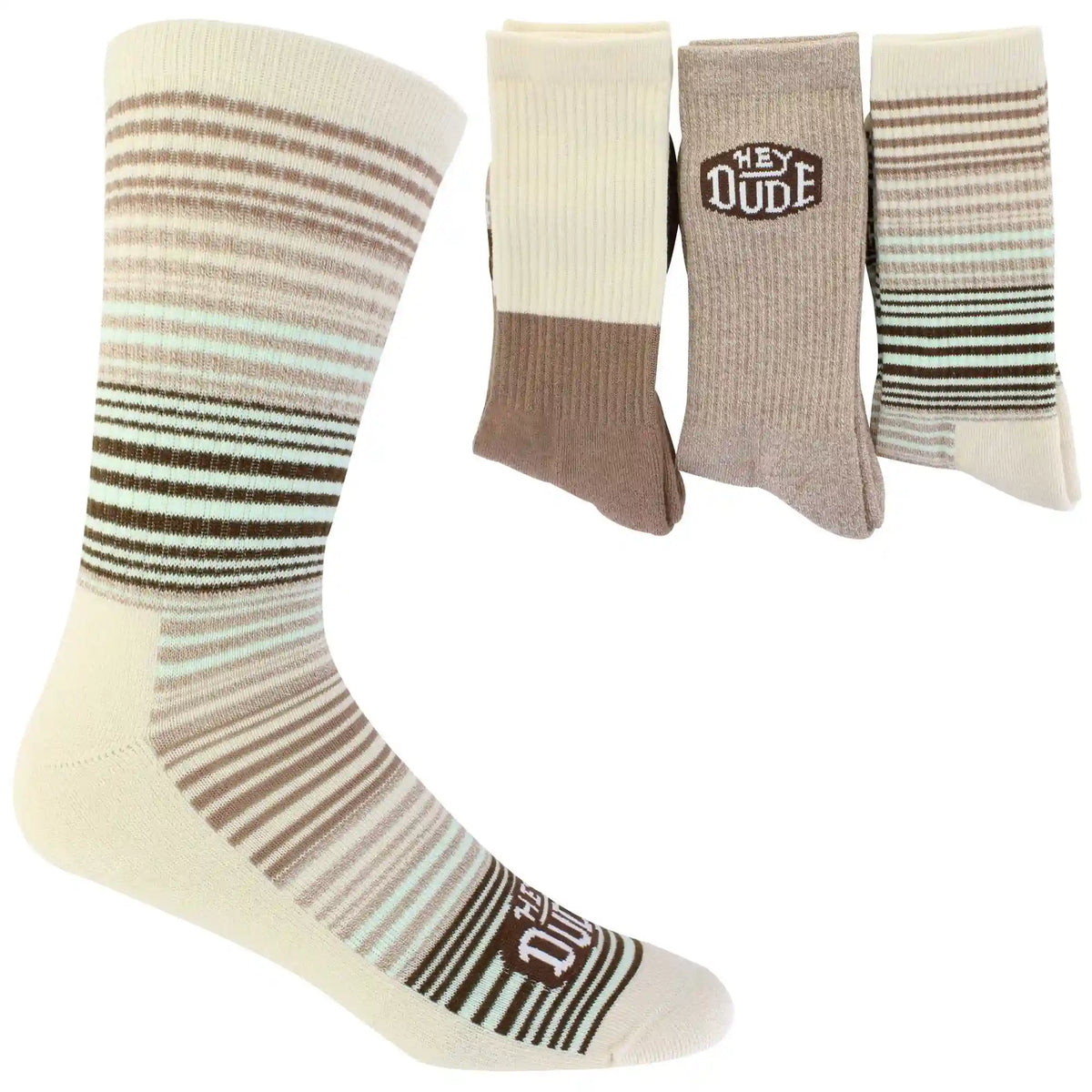 Men's HEYDUDE Multi-Striped Crew 3-Pair Pack