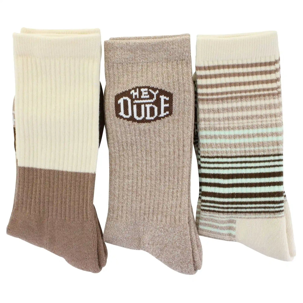 Men's HEYDUDE Multi-Striped Crew 3-Pair Pack