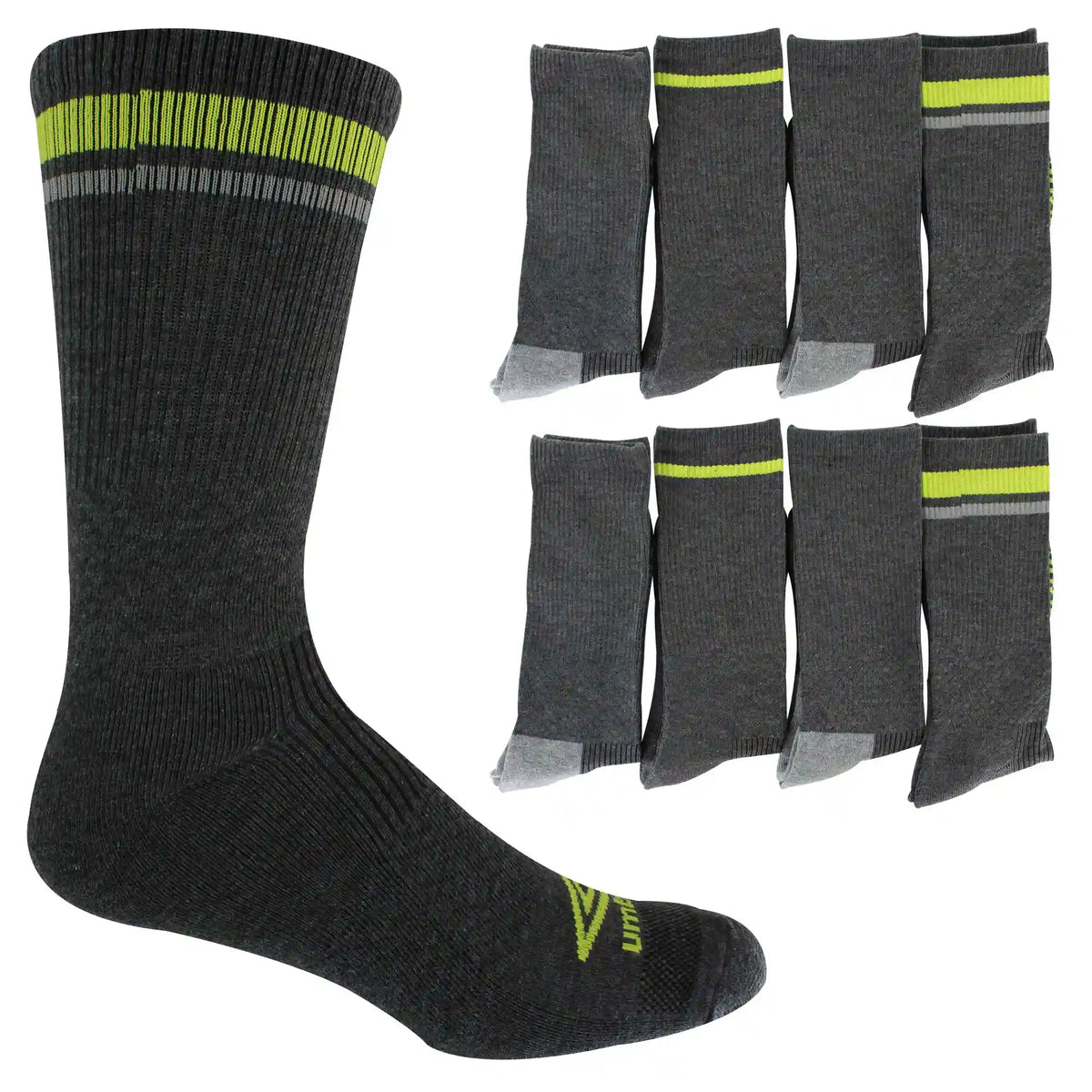 Men's Umbro Striped Performance Crew 8-Pair Pack